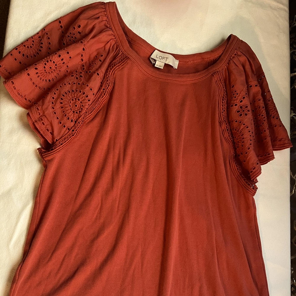Blouse , Casual , eyelet sleeves